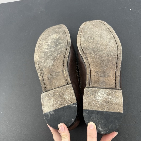 Johnston & Murphy Brown Croc Loafers Men's 10.5 M Leather Casual Shoes Slip On - Picture 10 of 16